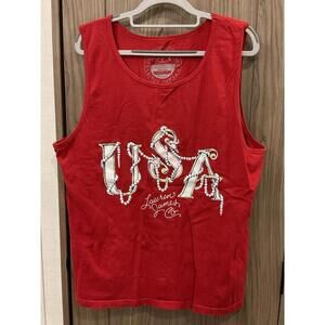 Lauren James Sweet Tea Collection Womens Red Tank Top Size M